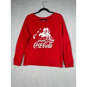 Coca-Cola Women's Santa Christmas Pull Over Shirt Size L